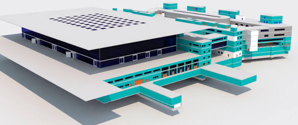 Bild 8: BIM-3D-Modell des Neubaus des Terminal 3 am Frankfurter Flughafen.