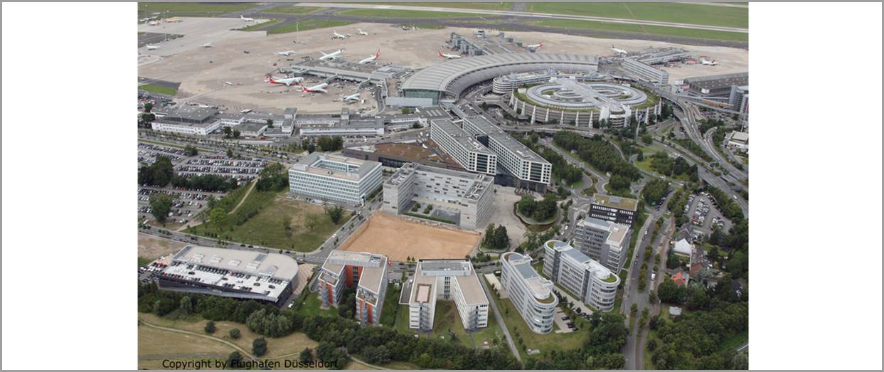 EnergiemanagemenBild 6: Flughäfen sind prädestiniert für eine ganzheitliche Betriebsoptimierung – hier beispielhaft der Flughafen Düsseldorf.t Bild 6