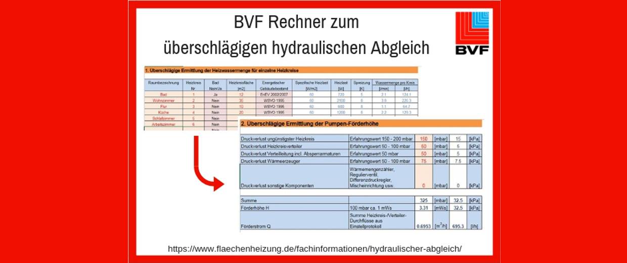 BVF bietet Web-Tool für Hydraulischen Abgleich
