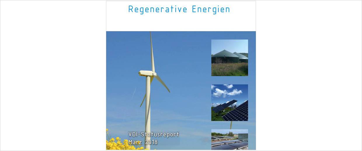 VDI-Statusreport „Regenerative Energien“ mit globaler Betrachtung
